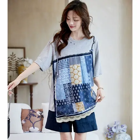 宝诗黎【新品价198元】假两件印花拼接T恤ARP9008图片