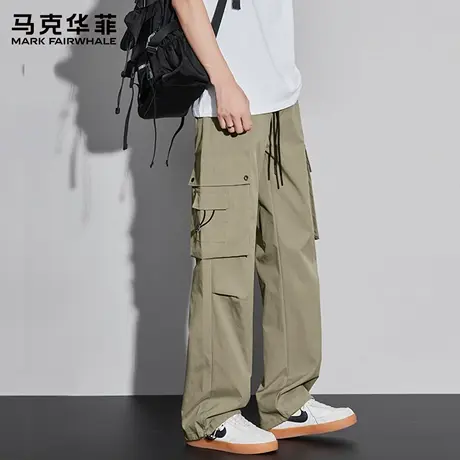 马克华菲男款裤子夏季户外运动骑行伞兵裤青少年垂感直筒休闲裤X图片