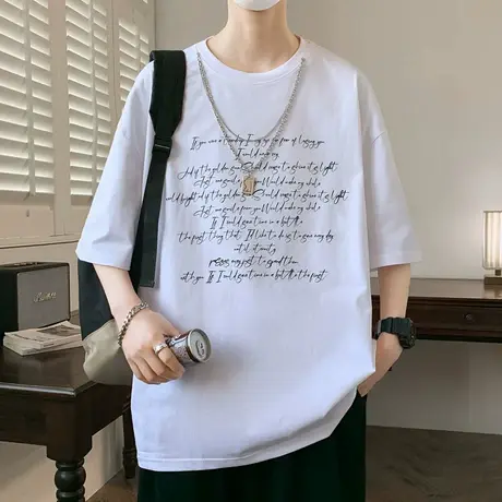 冰丝棉扎染短袖t恤男夏季2025新款青少年半袖潮牌夏装T男款上衣服图片