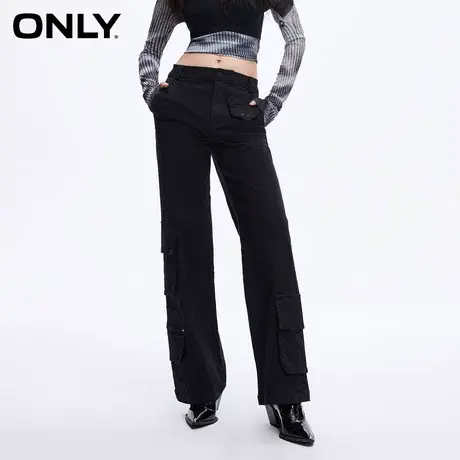ONLY奥莱夏季休闲通勤高腰多口袋直筒工装休闲裤女商品大图