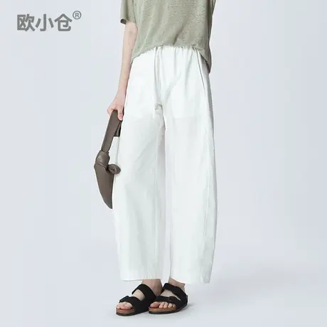 欧小仓清补凉系列 实穿性投资 晒布夏日气球裤干爽轻行弯刀阔腿裤商品大图