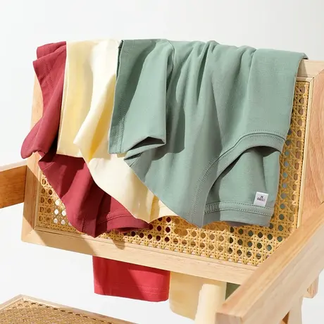 MJ STYLE短袖t恤女2025新款纯棉正肩男士简约休闲全棉打底夏季商品大图