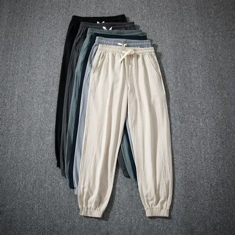 棉绸灯笼裤夏季长裤男女防蚊裤宽松人造棉高腰休闲裤太极裤绵绸裤图片