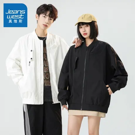 N5真维斯外套男2025秋季新款美式潮牌棒球领情侣装男士春秋装夹克商品大图