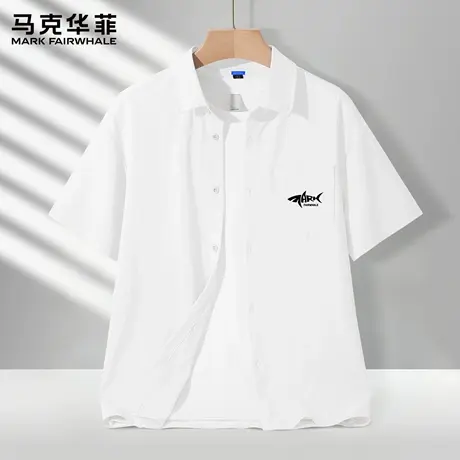 马克华菲衬衫男款休闲宽松型男士翻领上衣2025新款运动短袖男潮X商品大图