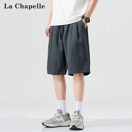 拉夏贝尔莱赛尔天丝短裤男夏季薄款宽松休闲运动裤凉感透气五分裤商品大图