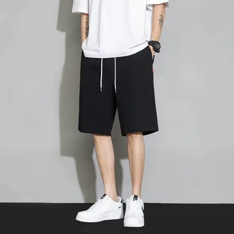 夏季新款纯棉男士短裤休闲潮牌宽松5五分裤薄款百搭中裤子大裤衩图片