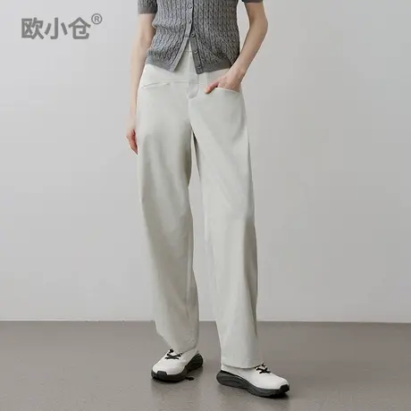 欧小仓 夏芝士 松弛感棉麻春夏轻薄干爽西装裤香蕉长裤商品大图