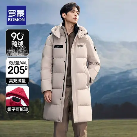【205g高充绒】罗蒙反季清仓极寒羽绒服男女同款长款90白鸭绒外套图片
