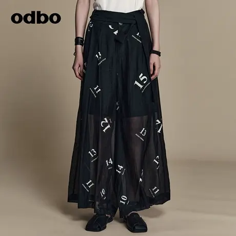 odbo/欧迪比欧原创时尚拼接印花休闲短裤女夏季新款百搭裙裤商品大图