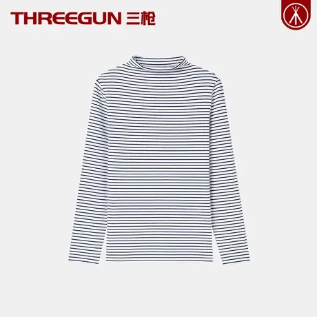 THREEGUN/三枪女士中厚款打底衫少女保暖上衣精梳棉内衣女秋衣冬商品大图