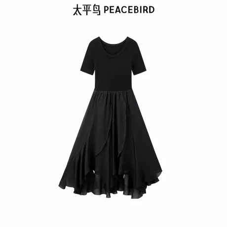 【商场同款】太平鸟女装2025年夏季新款收腰拼接连衣裙A1FAF2749商品大图