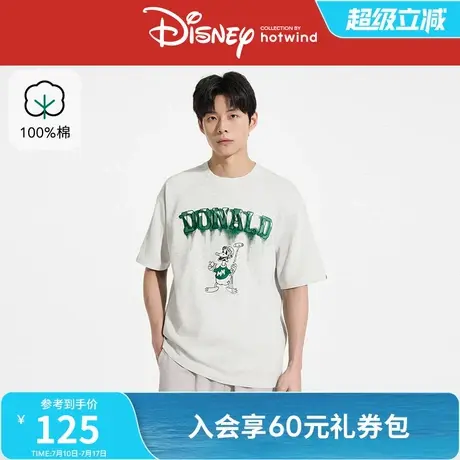 【迪士尼系列】热风短袖T恤2025年春季新款男士唐老鸭宽松印花T恤图片
