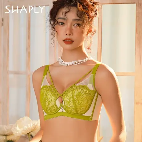 Shaply/莎莲妮聚拢收副乳防下垂外扩薄款文胸蕾丝内衣夏季胸罩商品大图