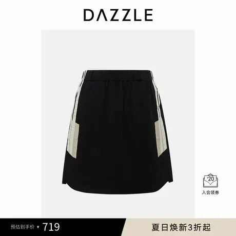 DAZZLE 地素奥莱半裙黑色牛仔裙商品大图