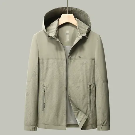 新款夹克男士2024春季休闲连帽上衣春秋装茄克衫户外薄款休闲外套商品大图