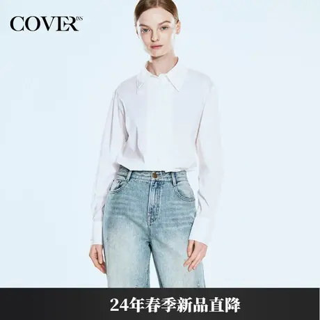 COVERINS春款双层领棉质长袖挺括衬衫商品大图