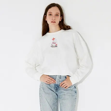 MOUSSY 迪士尼合作款卡通印花宽松圆领短款卫衣女028FAY90-50商品大图