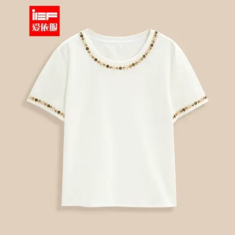 IEF/爱依服【微胖】大码女装2025夏季新款韩版时尚通勤百搭T恤女图片