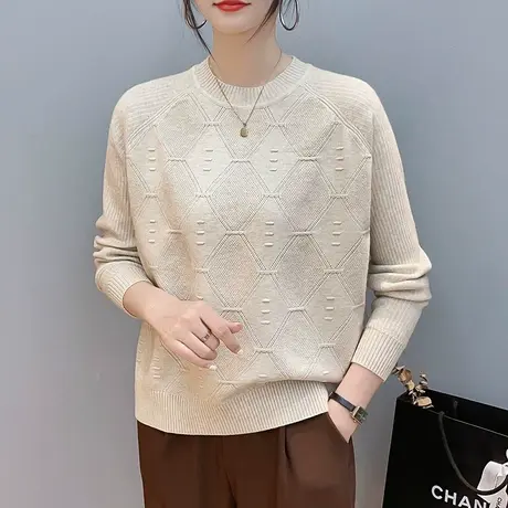 冬季2024新款爆款慵懒风加厚时尚洋气宽松毛衣女内搭针织打底衫女商品大图