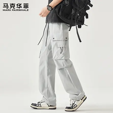 马克华菲美式工装裤子男士2025新款夏季宽松阔腿运动休闲伞兵裤X商品大图