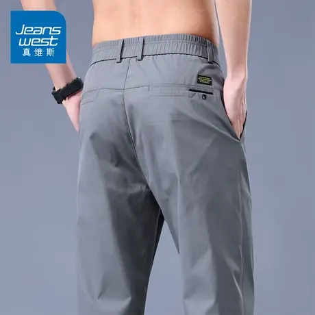 KZ真维斯宽松紧腰直筒九分休闲裤男士西裤春秋季男裤子2025年新款商品大图