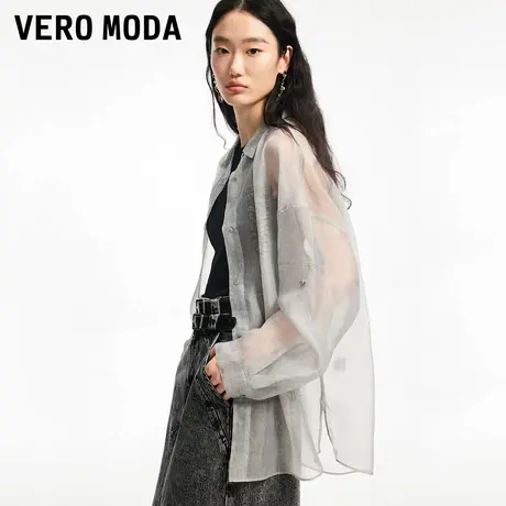 Vero Moda衬衫女2025秋季新款宽松廓形休闲百搭印花上衣325305026商品大图