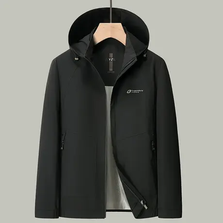 【可拆卸帽】男士时尚休闲短款夹克衫2024春季百搭简约外套男装潮商品大图