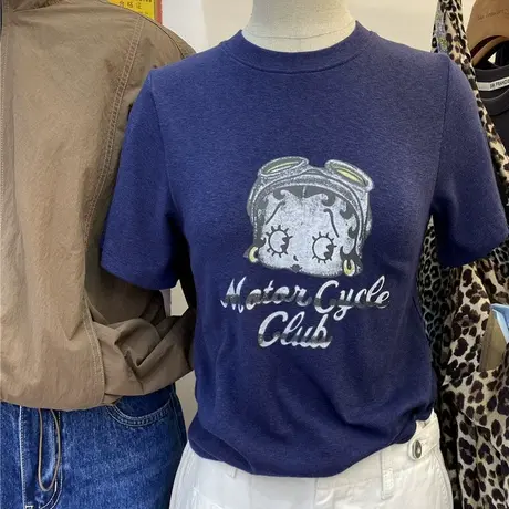 韩版时尚宽松百搭卡通印花字母短袖T恤女夏休闲圆领小众正肩上衣商品大图