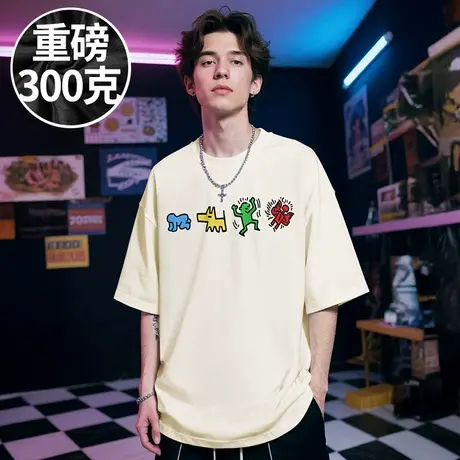 【100%纯棉】大码男装重磅短袖T恤港风情侣加肥加大码胖子半袖夏图片