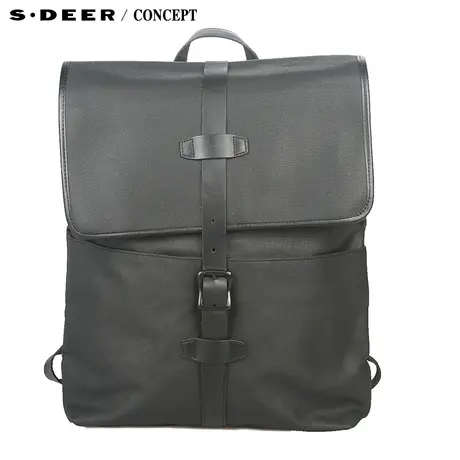 【🕺新品】🖇sdeer圣迪奥专柜正品帅气拼皮设计背包S15183888商品大图