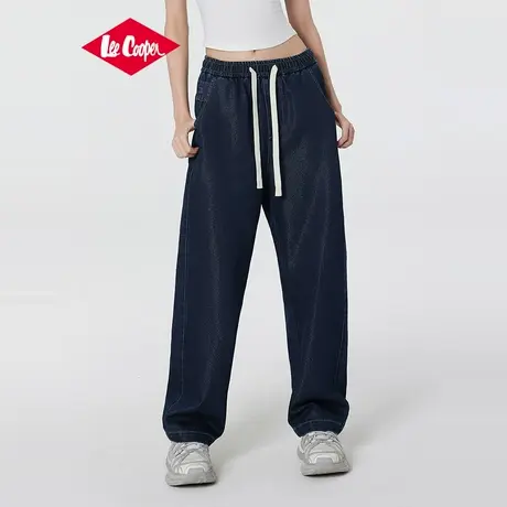 Lee Cooper/李库珀 休闲复古牛仔裤女夏季宽松阔腿裤潮流直筒长裤商品大图