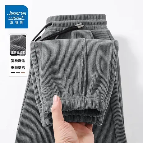 GV真维斯雪尼尔重磅休闲裤男款春秋灯芯绒束脚裤男裤子男士卫裤D图片