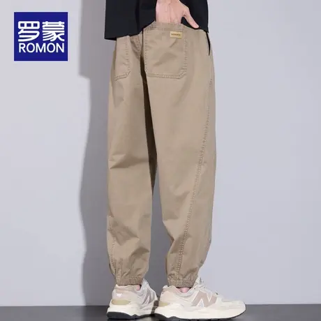 罗蒙男士束脚休闲裤2025新款夏季薄款纯棉男宽松哈伦潮牌裤子男款图片