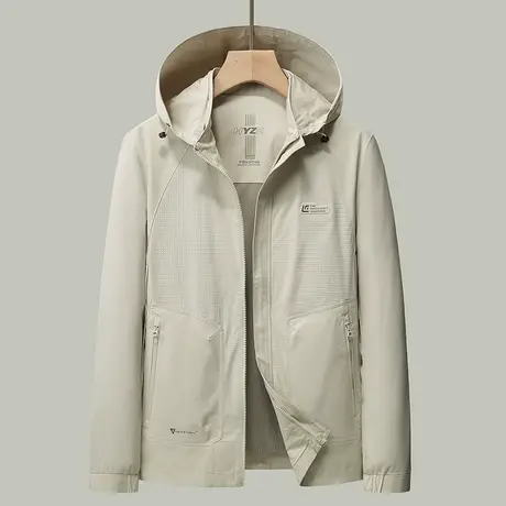 高端休闲夹克衫男2024新款防风拉链户外冲锋衣时尚帅气工装外套潮商品大图