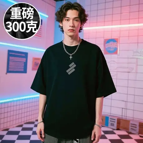 【100%纯棉】加肥加大码男装重磅宽松全棉短袖T恤胖子半袖打底衫商品大图