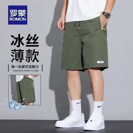 罗蒙男士休闲短裤2025夏季男士宽松透气凉感冰丝速干五分裤子N1Z商品大图