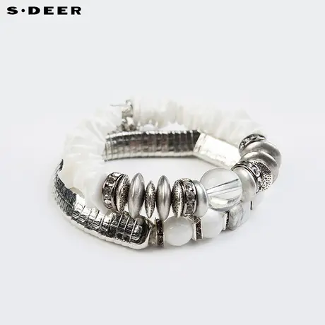 【新品】sdeer圣迪奥女优雅愫白民族银装饰手链S16184369图片