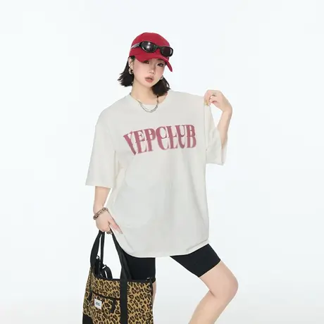 YEP2025夏季新款宽松印花短袖T恤男女同款潮酷纯棉街头风半袖上衣图片