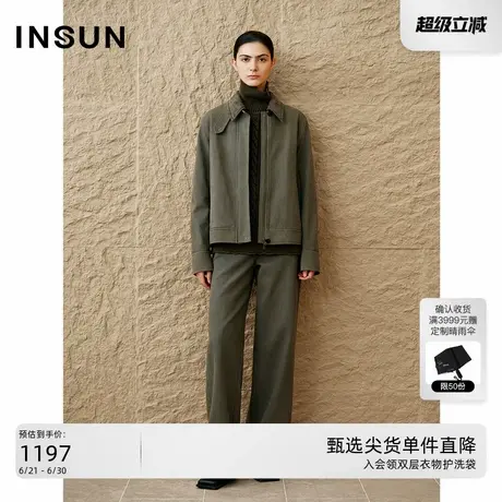 「巴恩风」INSUN恩裳秋季复古工装夹克驼绒棉服商品大图