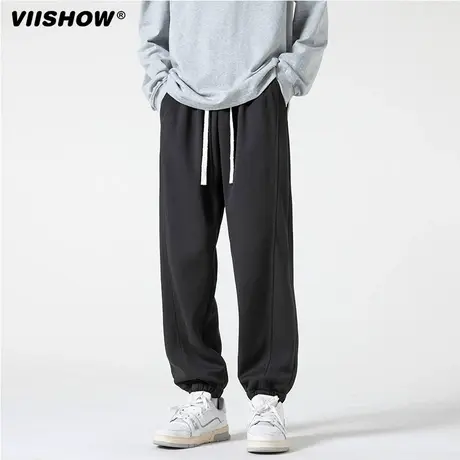 VIISHOW美式卫裤男春季束脚高街宽松休闲裤子2024新款运动裤长裤商品大图