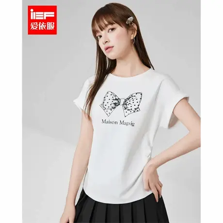 IEF/爱依服2025夏季新款上衣通勤百搭收腰显瘦时尚减龄宽松女T恤商品大图