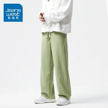 KZ真维斯针织直筒卫裤运动休闲长裤男士宽松潮牌美式春秋季男裤子商品大图