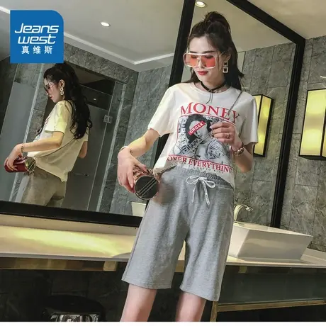 SY真维斯女装2025夏季新款时尚通勤休闲裤百搭纯棉潮流纯色短裤商品大图