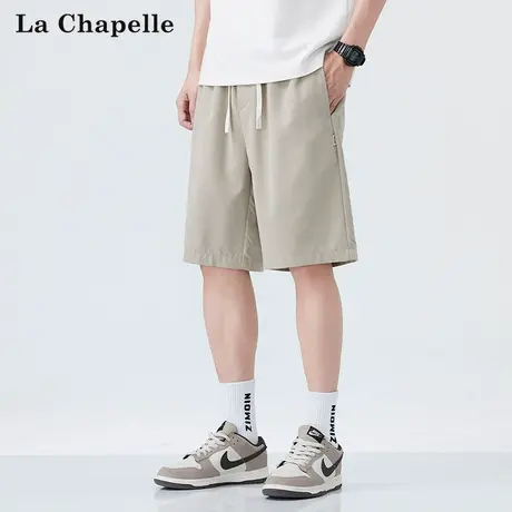 拉夏贝尔冰丝短裤男士夏季薄款凉感休闲运动中裤速干宽松五分裤子商品大图