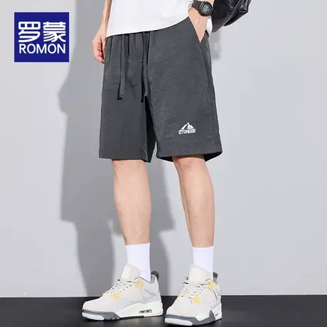 罗蒙男士休闲短裤夏季2025新款宽松百搭冰丝五分裤外穿运动中裤男图片