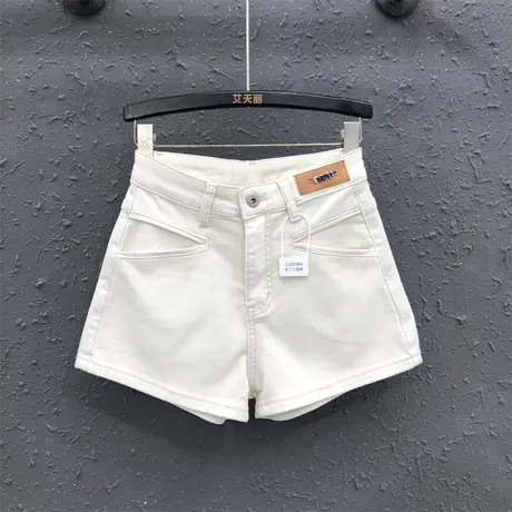 欧货韩版阔腿裤女25春夏新款个性贴布休闲潮宽松显瘦百搭牛仔短裤商品大图