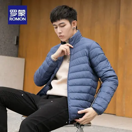 罗蒙男士休闲短款秋羽绒2025秋新款时尚百搭保暖纯色羽绒服外套男商品大图