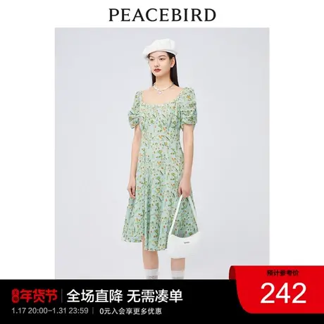 太平鸟女士时尚年新款盐缩碎花连衣裙A1FAC2472商品大图