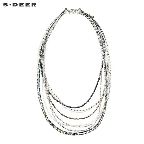 sdeer圣迪奥2019春装女装多层迷离色泽串珠装饰项链S16484335图片